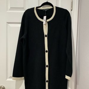 Ann Taylor Black Wool Cardigan Coat
